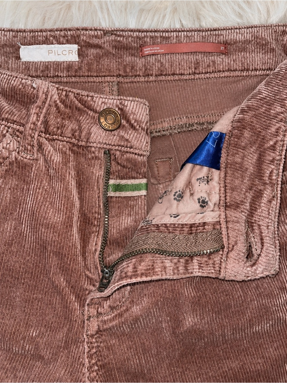 Pilcro by Anthropologie | The Yaya Dusty Rose Corduroy Cropped Kick Flare Pants - Picture 8 of 9